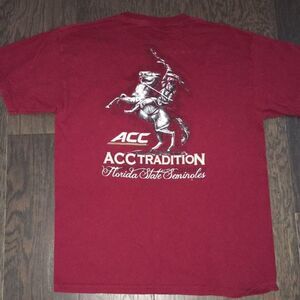 Unconquered Red Horse Spear & Rider FSU FLorida State Seminoles ACC t shirt M